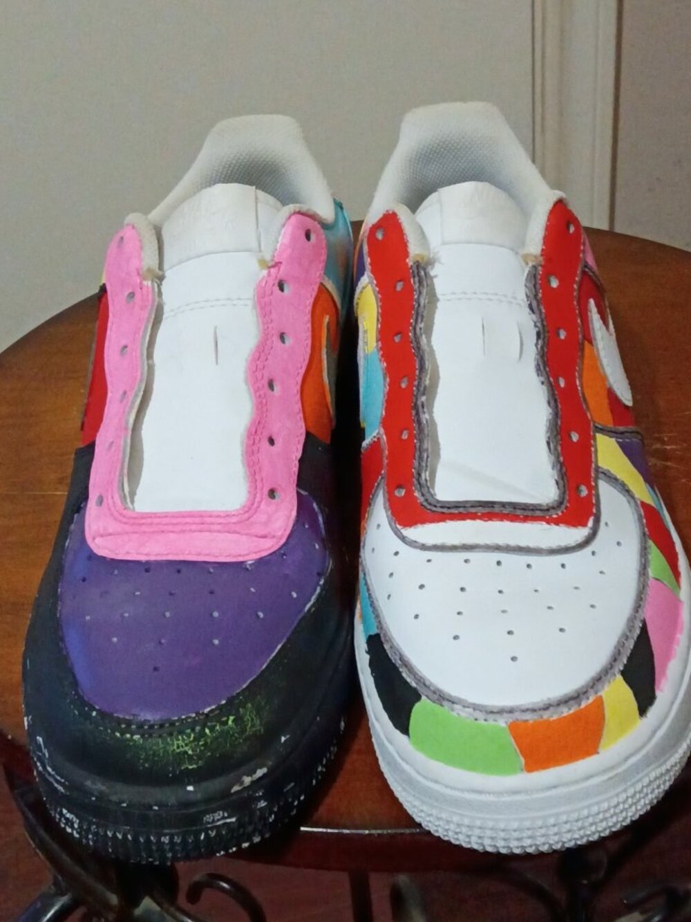 Nike Air Force 1 Low Custom Painted Multi Color 314192-117 Men's Size 6.5Y Kids - Picture 5 of 14